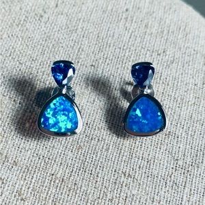925 Sterling Opal Earrings